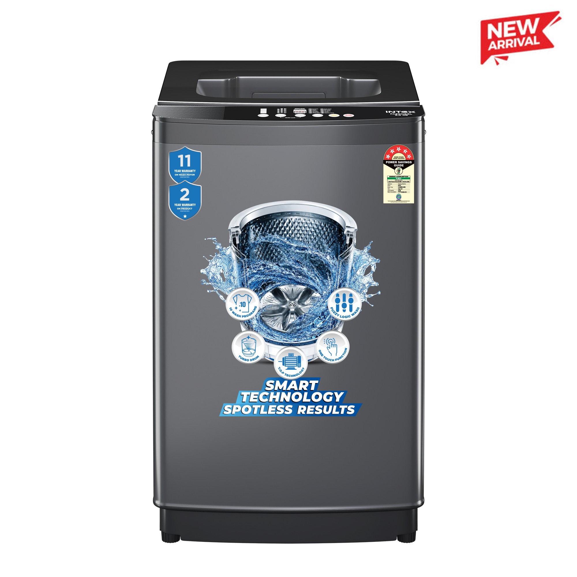 Intex 8 Kg Fully Automatic Top Load Washing Machine FA80GMGL (Metal Body) — Intex