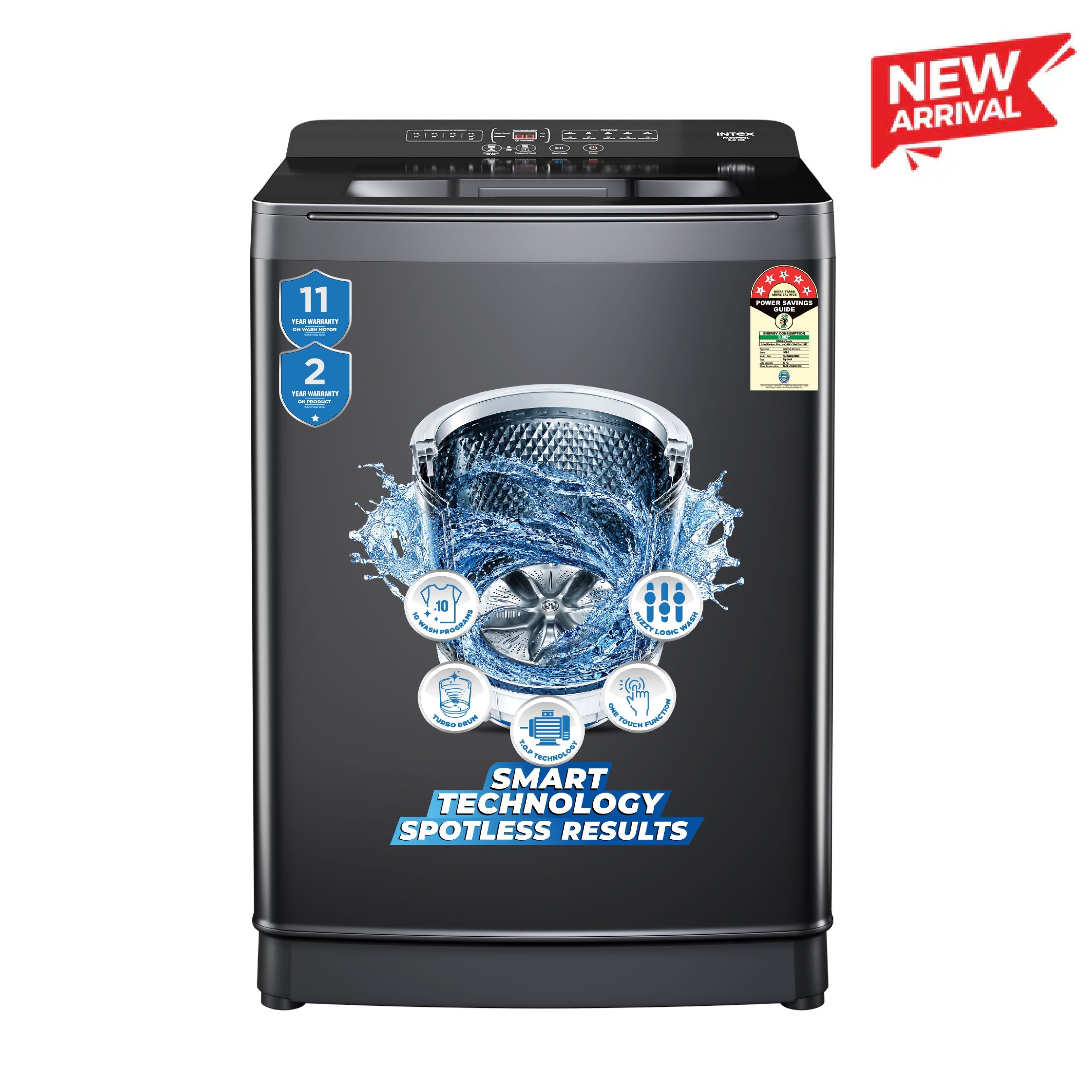 Intex 8 Kg Fully Automatic Top Load Washing Machine FA80PBGL (Fibre Body) — Intex