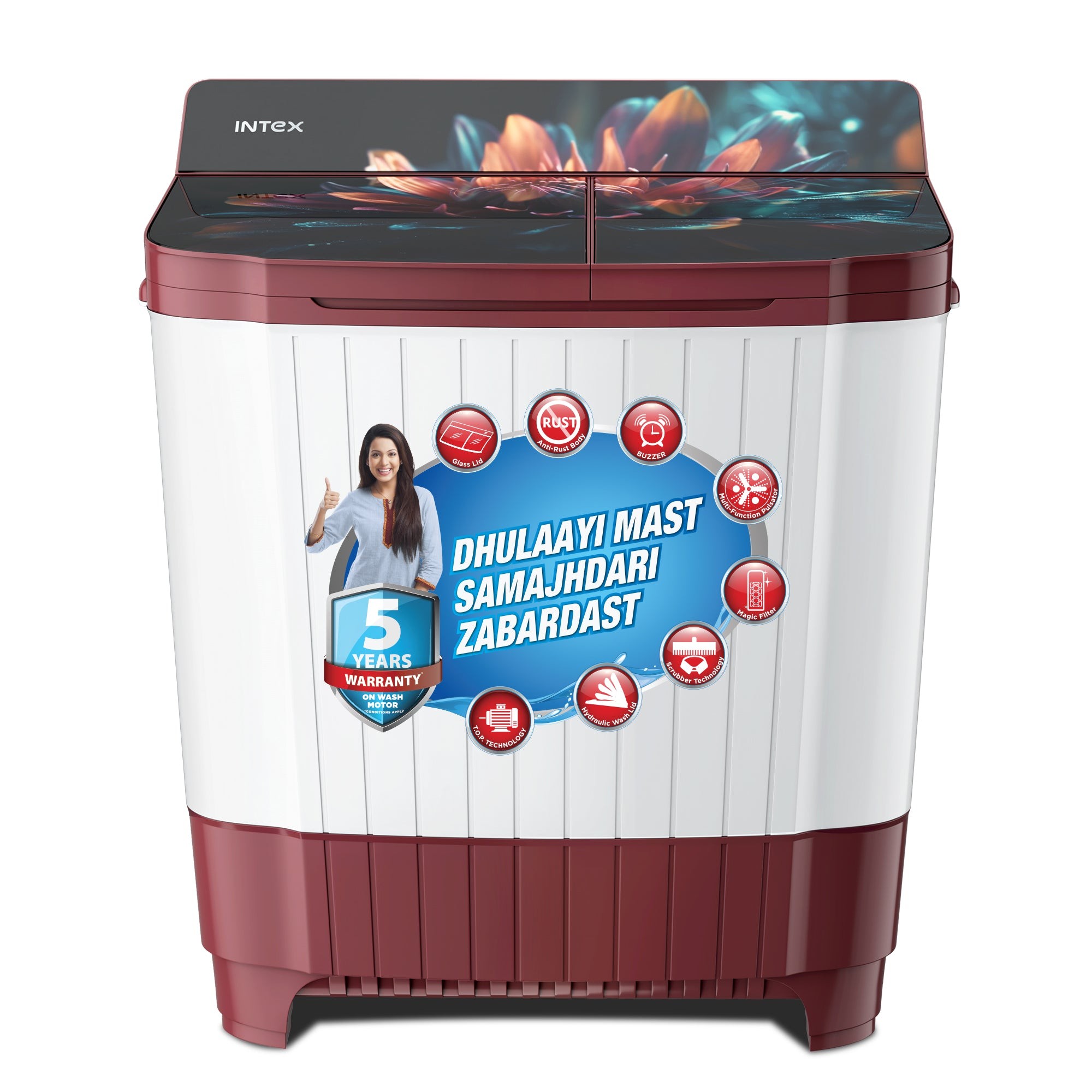 Intex 9 Kg Semi-Automatic Washing Machine SA90RDFG1 — Intex