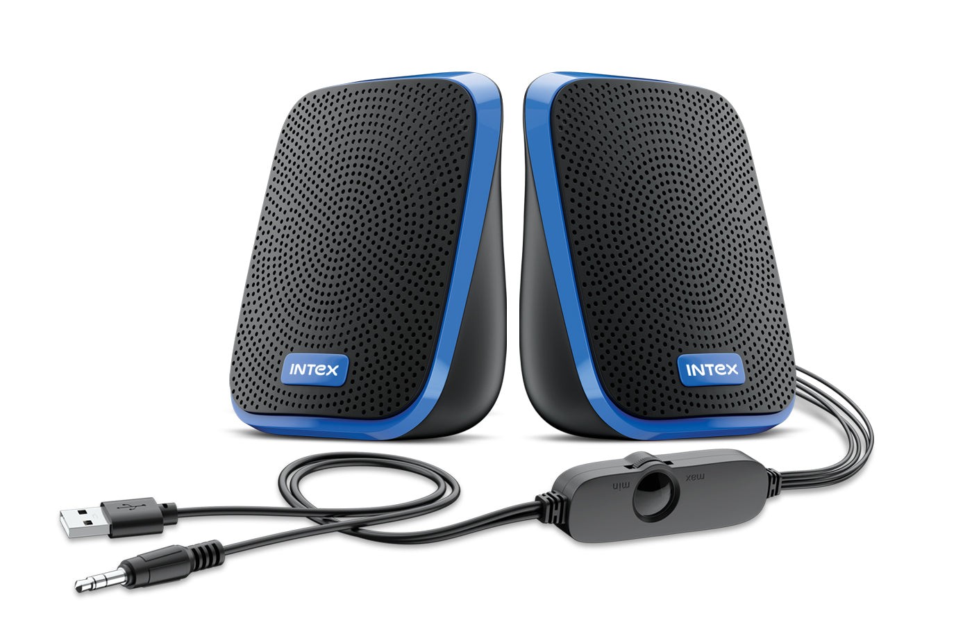 Intex IT 120 2.0 Desktop Speaker (Blue) — Intex