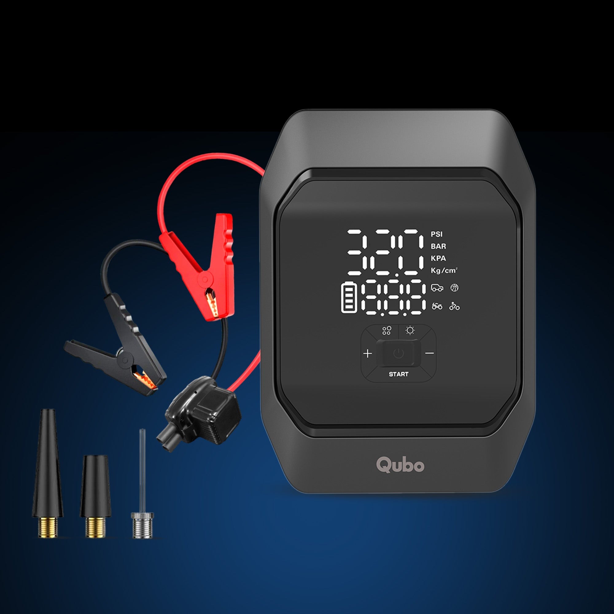 2-in-1 Tyre Inflator and Jumpstarter — Qubo