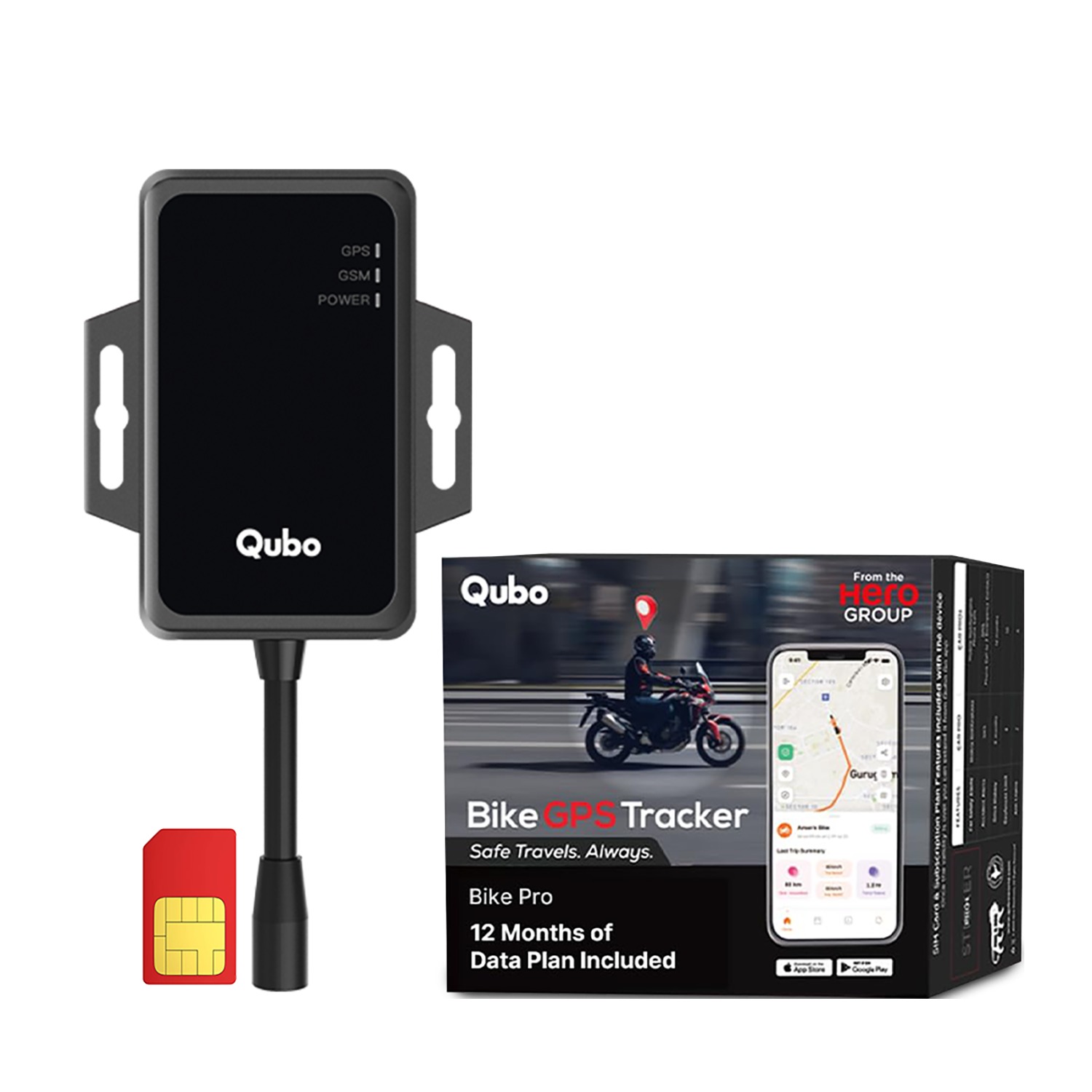 GPS Tracker Bike Pro Wired (1 Month Plan) — Qubo
