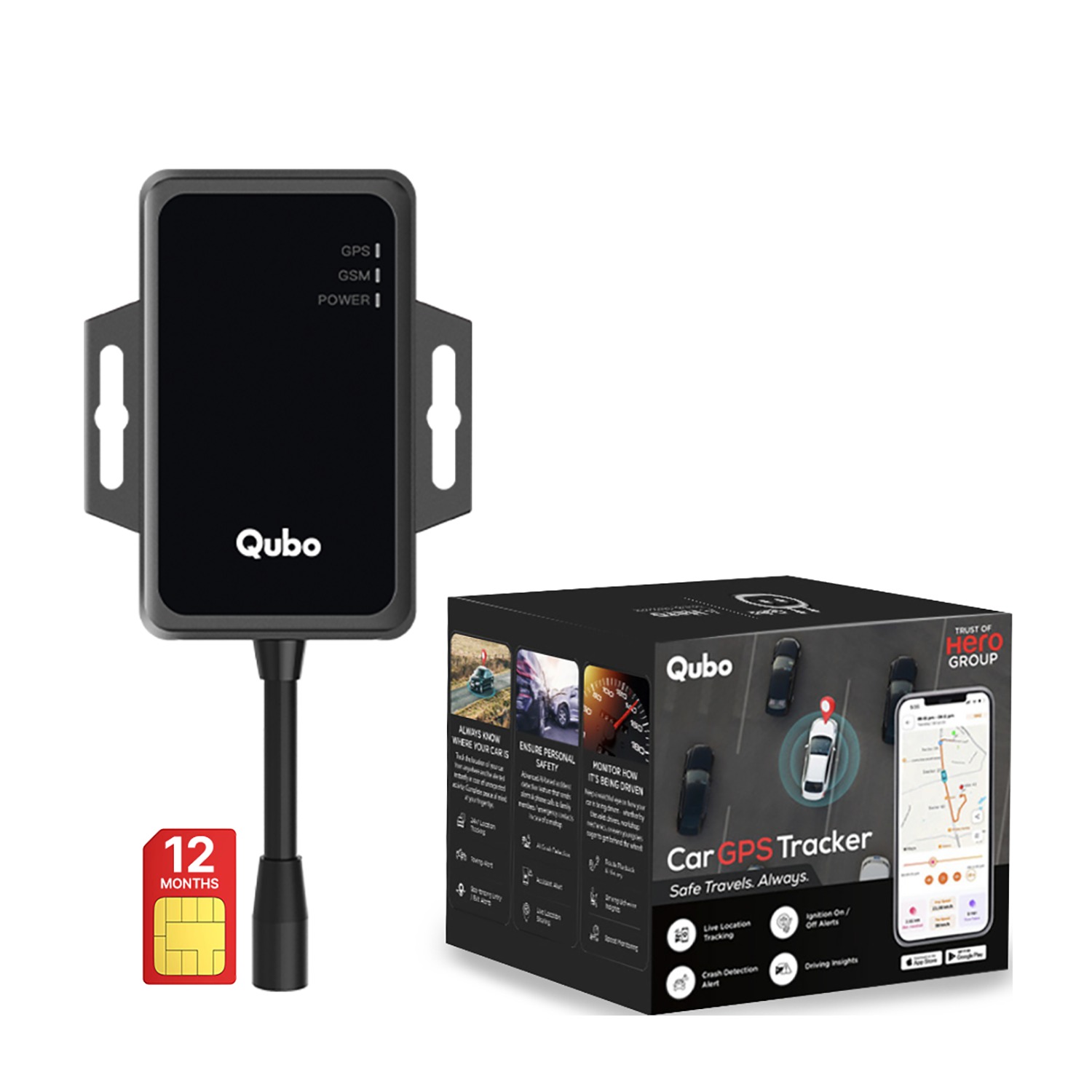 GPS Tracker Car Pro Wired (36 Months Plan) — Qubo